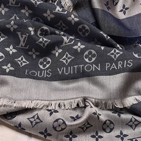 louis vuitton monogram shawl bluedenim|monogram denim shawl.